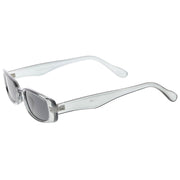 zeroUV Retro 1990's Thin Rectangle Fashion Sunglasses C547 Sunglasses White Smoke Black Smoke,Black Lavender,Clear Green,Smoke Smoke,White Smoke