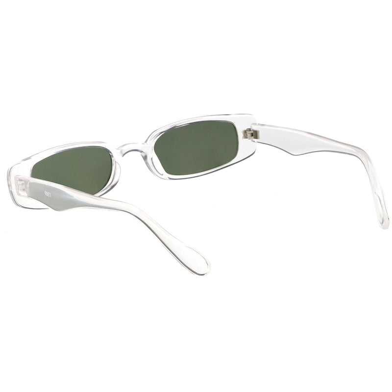 zeroUV Retro 1990's Thin Rectangle Fashion Sunglasses C547 Sunglasses White Smoke Black Smoke,Black Lavender,Clear Green,Smoke Smoke,White Smoke