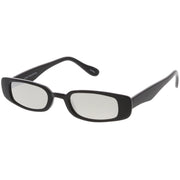 zeroUV Retro 1990's Thin Rectangular Mirrored Lens Sunglasses C548 Sunglasses White Smoke Black Silver Mirror,Black Blue Mirror,White Magenta Mirror,Black Pink Mirror,Black Yellow Mirror