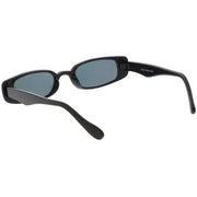 zeroUV Retro 1990's Thin Rectangular Mirrored Lens Sunglasses C548 Sunglasses White Smoke Black Silver Mirror,Black Blue Mirror,White Magenta Mirror,Black Pink Mirror,Black Yellow Mirror