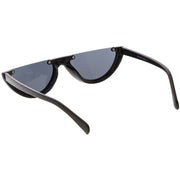 zeroUV Retro 90's Flat Top Moon Shape Cat Eye Sunglasses C569 Sunglasses White Smoke Red Smoke,White Smoke,Black Smoke,Matte Black Green,Tortoise Brown