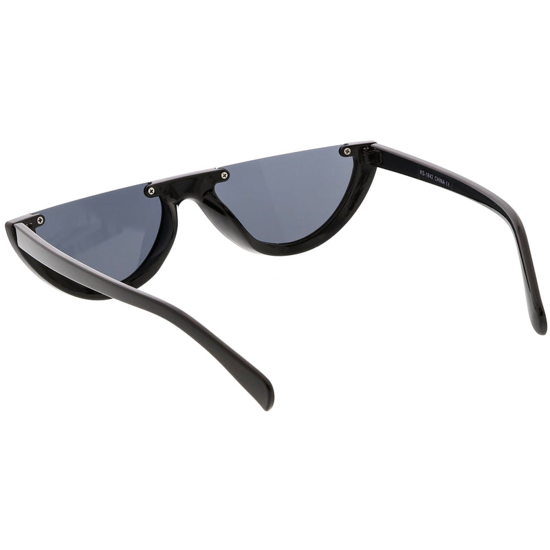 zeroUV Retro 90's Flat Top Moon Shape Cat Eye Sunglasses C569 Sunglasses White Smoke Red Smoke,White Smoke,Black Smoke,Matte Black Green,Tortoise Brown