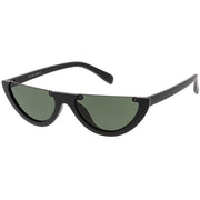 zeroUV Retro 90's Flat Top Moon Shape Cat Eye Sunglasses C569 Sunglasses White Smoke Red Smoke,White Smoke,Black Smoke,Matte Black Green,Tortoise Brown