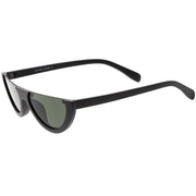 zeroUV Retro 90's Flat Top Moon Shape Cat Eye Sunglasses C569 Sunglasses White Smoke Red Smoke,White Smoke,Black Smoke,Matte Black Green,Tortoise Brown