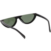 zeroUV Retro 90's Flat Top Moon Shape Cat Eye Sunglasses C569 Sunglasses White Smoke Red Smoke,White Smoke,Black Smoke,Matte Black Green,Tortoise Brown