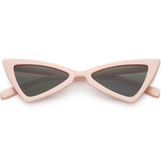 zeroUV Women's Fashion Retro Triangle Cat Eye Sunglasses C570 Sunglasses White Smoke Pink Smoke