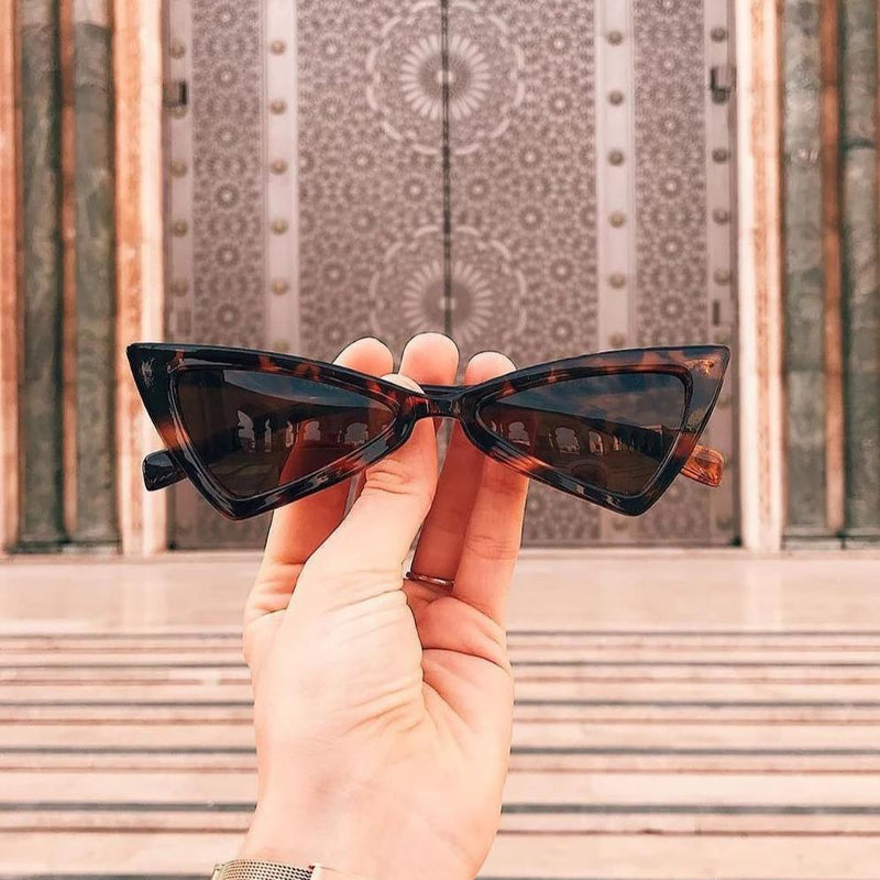 zeroUV Women's Fashion Retro Triangle Cat Eye Sunglasses C570 Sunglasses Wheat Black Smoke,Matte Black Green,Red Smoke,White Smoke,Tortoise Brown,Pink Smoke