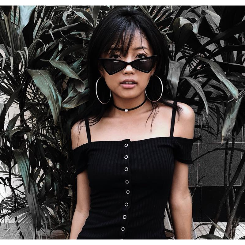 zeroUV Women's Fashion Retro Triangle Cat Eye Sunglasses C570 Sunglasses Black Black Smoke,Matte Black Green,Red Smoke,White Smoke,Tortoise Brown,Pink Smoke