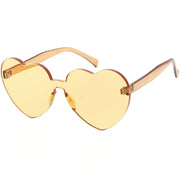 zeroUV Women's Heart Shape Color Tone Monoblock Sunglasses C578 Sunglasses White Smoke Orange,Red,Pink,Yellow,Purple,Smoke