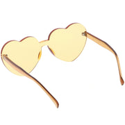 zeroUV Women's Heart Shape Color Tone Monoblock Sunglasses C578 Sunglasses White Smoke Orange,Red,Pink,Yellow,Purple,Smoke