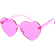 zeroUV Women's Heart Shape Color Tone Monoblock Sunglasses C578 Sunglasses White Smoke Orange,Red,Pink,Yellow,Purple,Smoke