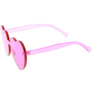 zeroUV Women's Heart Shape Color Tone Monoblock Sunglasses C578 Sunglasses White Smoke Orange,Red,Pink,Yellow,Purple,Smoke
