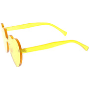 zeroUV Women's Heart Shape Color Tone Monoblock Sunglasses C578 Sunglasses White Smoke Orange,Red,Pink,Yellow,Purple,Smoke