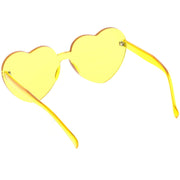 zeroUV Women's Heart Shape Color Tone Monoblock Sunglasses C578 Sunglasses White Smoke Orange,Red,Pink,Yellow,Purple,Smoke
