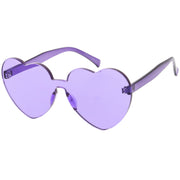 zeroUV Women's Heart Shape Color Tone Monoblock Sunglasses C578 Sunglasses White Smoke Orange,Red,Pink,Yellow,Purple,Smoke