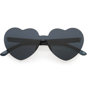 zeroUV Women's Heart Shape Color Tone Monoblock Sunglasses C578 Sunglasses White Smoke Smoke