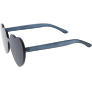 zeroUV Women's Heart Shape Color Tone Monoblock Sunglasses C578 Sunglasses White Smoke Orange,Red,Pink,Yellow,Purple,Smoke
