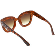 zeroUV Women's Trendy Star Rhinestone Horned Rim Sunglasses C579 Sunglasses White Smoke Black Smoke,Clear Smoke Gradient,Tortoise Amber