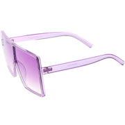 zeroUV Women's Oversize Festival Color Tone Square Sunglasses C581 Sunglasses White Smoke Pink,Purple,Green,Red,Yellow