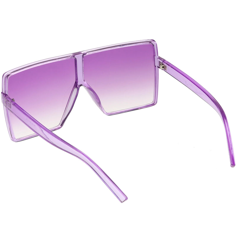 zeroUV Women's Oversize Festival Color Tone Square Sunglasses C581 Sunglasses White Smoke Pink,Purple,Green,Red,Yellow