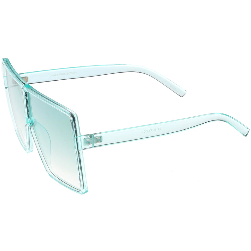 zeroUV Women's Oversize Festival Color Tone Square Sunglasses C581 Sunglasses White Smoke Pink,Purple,Green,Red,Yellow