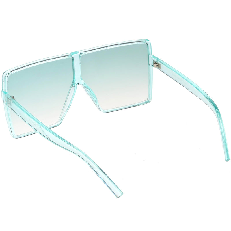 zeroUV Women's Oversize Festival Color Tone Square Sunglasses C581 Sunglasses White Smoke Pink,Purple,Green,Red,Yellow