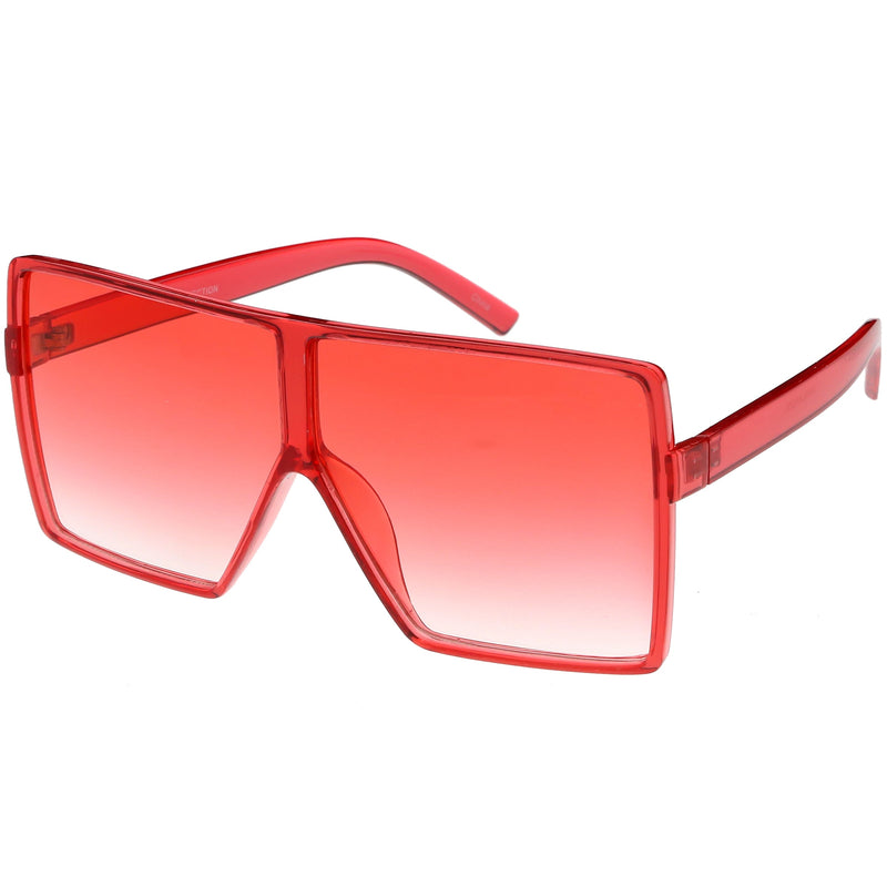 zeroUV Women's Oversize Festival Color Tone Square Sunglasses C581 Sunglasses White Smoke Pink,Purple,Green,Red,Yellow