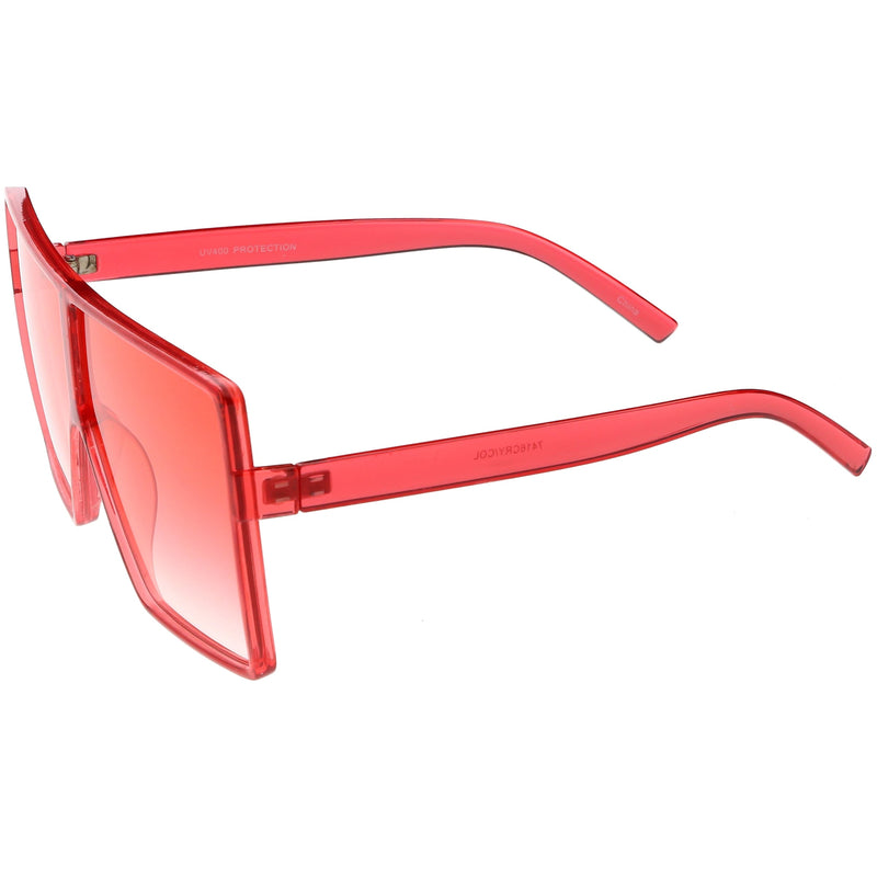 zeroUV Women's Oversize Festival Color Tone Square Sunglasses C581 Sunglasses White Smoke Pink,Purple,Green,Red,Yellow