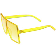 zeroUV Women's Oversize Festival Color Tone Square Sunglasses C581 Sunglasses White Smoke Pink,Purple,Green,Red,Yellow