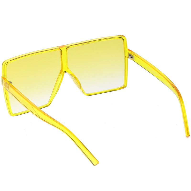 zeroUV Women's Oversize Festival Color Tone Square Sunglasses C581 Sunglasses White Smoke Pink,Purple,Green,Red,Yellow