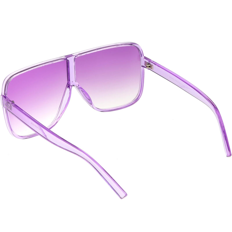 zeroUV Oversize Festival Flat Top Translucent Color Tone Sunglasses C582 Sunglasses White Smoke Green,Pink,Purple,Yellow,Red
