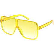 zeroUV Oversize Festival Flat Top Translucent Color Tone Sunglasses C582 Sunglasses White Smoke Green,Pink,Purple,Yellow,Red