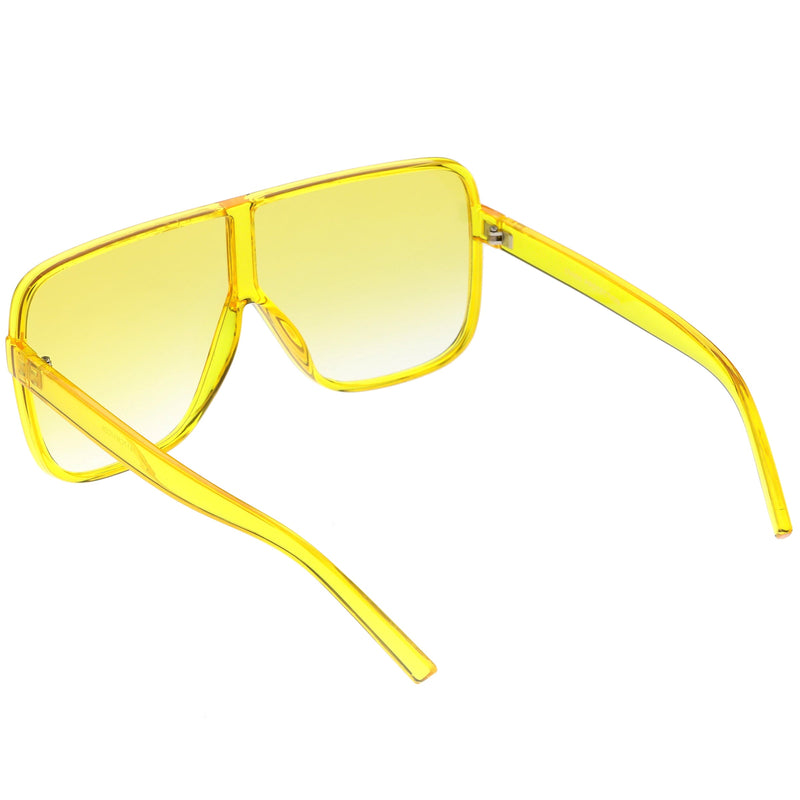 zeroUV Oversize Festival Flat Top Translucent Color Tone Sunglasses C582 Sunglasses White Smoke Green,Pink,Purple,Yellow,Red