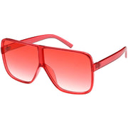 zeroUV Oversize Festival Flat Top Translucent Color Tone Sunglasses C582 Sunglasses White Smoke Green,Pink,Purple,Yellow,Red