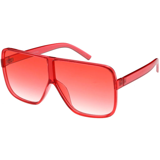 zeroUV Oversize Festival Flat Top Translucent Color Tone Sunglasses C582 Sunglasses White Smoke Green,Pink,Purple,Yellow,Red