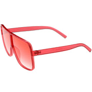 zeroUV Oversize Festival Flat Top Translucent Color Tone Sunglasses C582 Sunglasses White Smoke Green,Pink,Purple,Yellow,Red