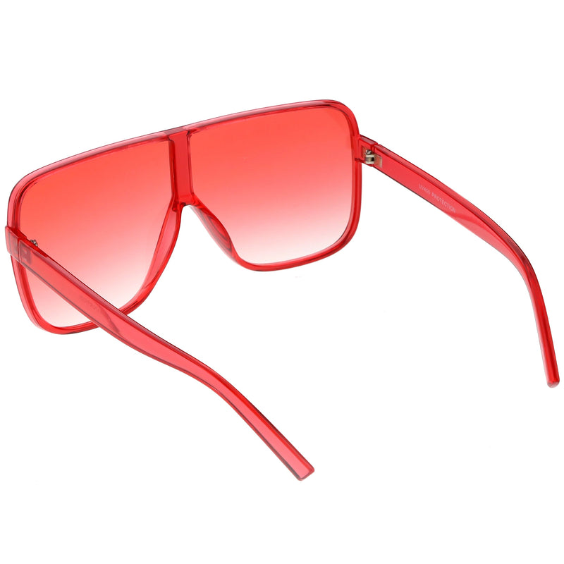 zeroUV Oversize Festival Flat Top Translucent Color Tone Sunglasses C582 Sunglasses White Smoke Green,Pink,Purple,Yellow,Red