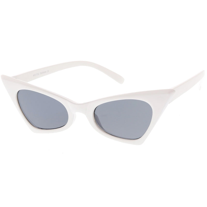 zeroUV Women's Retro High Pointed Cat Eye Sunglasses C583 Sunglasses White Smoke Red Smoke,Black Smoke,Matte Black Green,White Smoke,Blue / Smoke,Purple / Smoke
