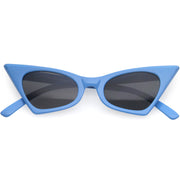 zeroUV Women's Retro High Pointed Cat Eye Sunglasses C583 Sunglasses White Smoke Blue / Smoke