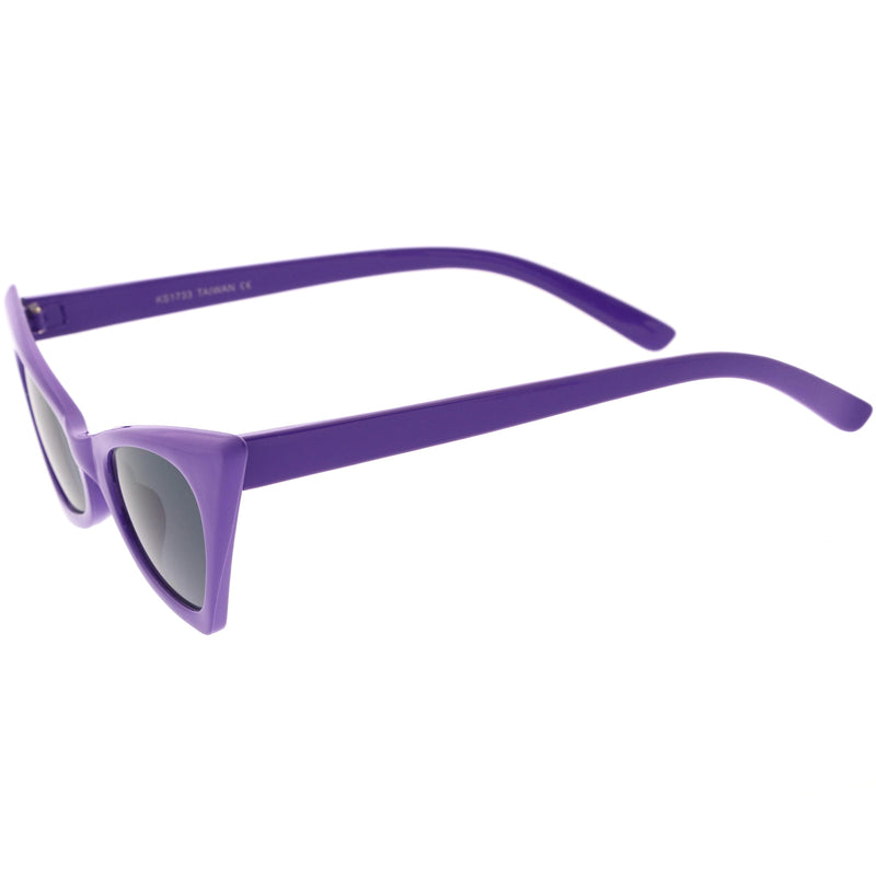 zeroUV Women's Retro High Pointed Cat Eye Sunglasses C583 Sunglasses White Smoke Red Smoke,Black Smoke,Matte Black Green,White Smoke,Blue / Smoke,Purple / Smoke