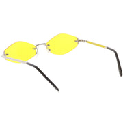 zeroUV 1990's Small Rimless Color Tone Geometric Hexagon Sunglasses C591 Sunglasses White Smoke Gold Orange,Gold Pink,Silver Yellow,Gold Red,Gunmetal Blue