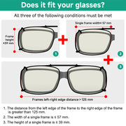 eyekeeper.com 3 Pack Wide Clip on Blue Light Filter Glasses C60 (57MMx39MM) Eyeglasses White Smoke Clear-3pcs