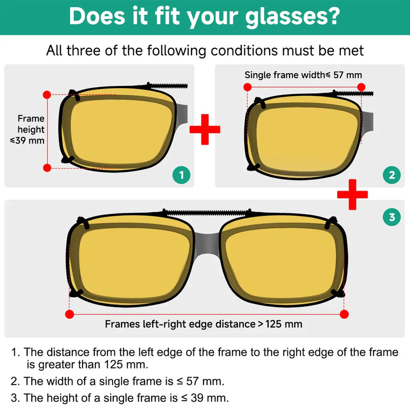 eyekeeper.com Polarized Clip on Night Vision Driving Glasses C60 (57MMx39MM) Sunglasses White Smoke Yellow