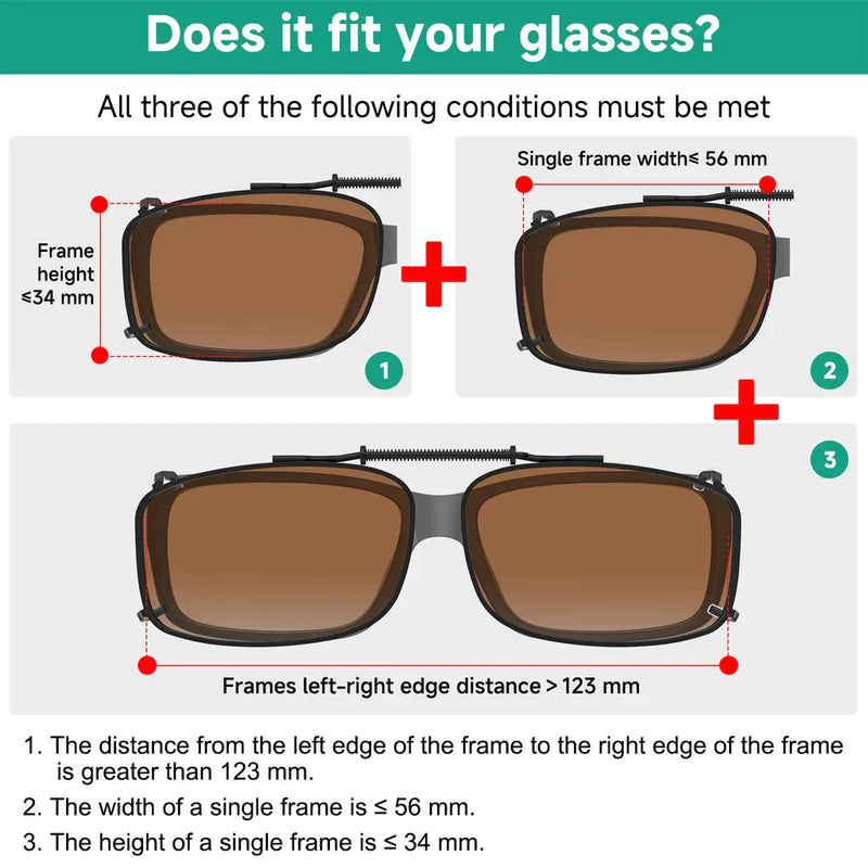 eyekeeper.com Polarized Lens Clip on Sunglasses C61 (56MMx34MM) Sunglasses White Smoke Brown,G15,Grey
