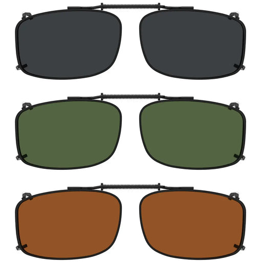 eyekeeper.com 3 Pack Polarized Clip on Sunglasses C61 (56MMx34MM) Sunglasses White Smoke 3 Pairs Mix