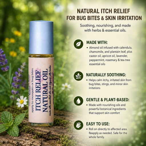 MION Artisan Soap Co. Itch Relief Natural Oil | Infused With Herbs | Made With Essential Oils Antique White