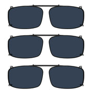 eyekeeper.com 3 Pack Polarized Clip on Sunglasses with Spring Draw Bar C63 (54MMx34MM) Sunglasses Dark Slate Gray Grey-3pcs