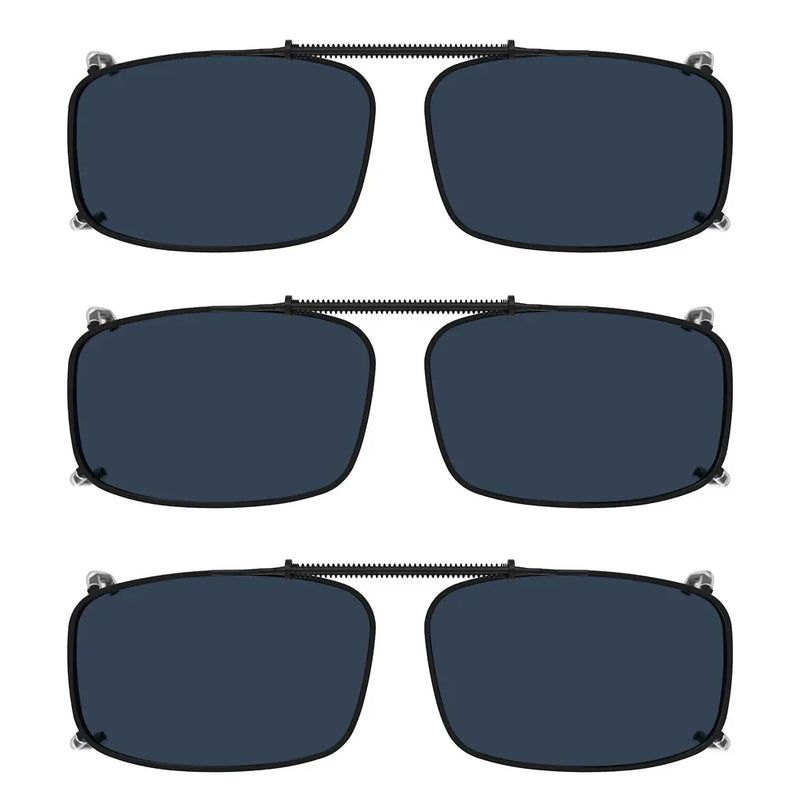 eyekeeper.com 3 Pack Polarized Clip on Sunglasses with Spring Draw Bar C63 (54MMx34MM) Sunglasses Dark Slate Gray Grey-3pcs