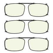 eyekeeper.com 3 Pack Metal Blue Light Filter Clip on Glasses C63 (54MMx34MM) Eyeglasses Seashell Clear-3pcs