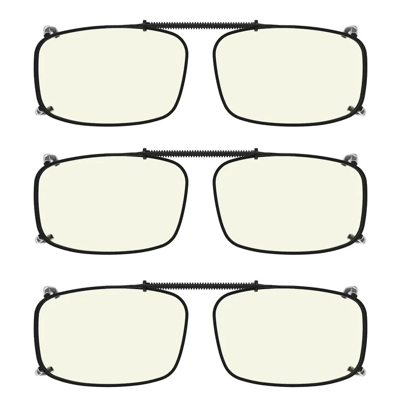 eyekeeper.com 3 Pack Metal Blue Light Filter Clip on Glasses C63 (54MMx34MM) Eyeglasses Seashell Clear-3pcs